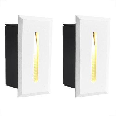 Imagem de Kit 2 Balizador De Parede Com Led Risk Embutido 3000K Bet48 - Acende A