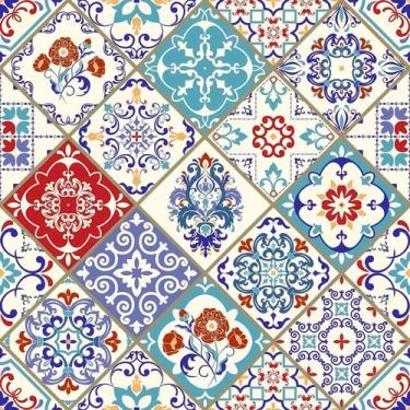 Imagem de Papel De Parede Adesivo Lavável Cozinha Azulejo Português Sala Banheir