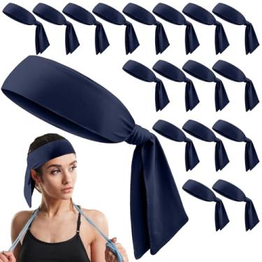 Imagem de Hiboom Pacote com 18 faixas de cabelo esportivas para homens e mulheres, faixas de cabelo ninja karatê, faixas elásticas de cabelo para jogar tênis, basquete, futebol, corrida, ciclismo, rúgbi, ioga