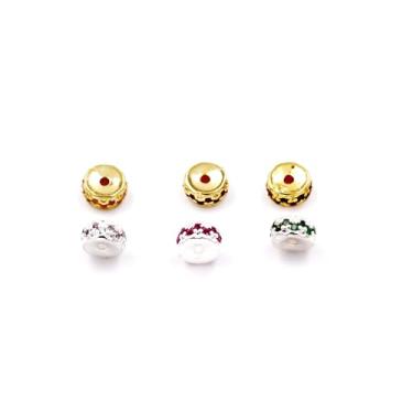 Imagem de Malahill 30 contas espaçadoras de zircônia cúbica para fabricação de joias, 6 x 3 mm, prata-branca