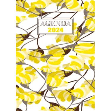 Imagem de Agenda Semainier 2024: Planificateur et Organisateur Hebdomadaire | Vue d'ensemble de l'année, de janvier à décembre | Calendrier 2024 avec jours ... | Espace pour notes supplémentaires