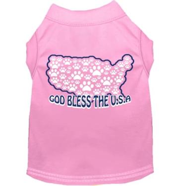 Imagem de Mirage Pet Products Camiseta estampada God Bless USA de 45,7 cm para animais de estimação, 2GG, rosa claro