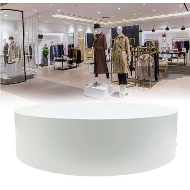 Imagem de Suporte de pedestal de exibição redondo, base de plataforma de loja de noivas, para manequim/sapato/bolsas/show ao vivo de pessoal da rede, branco, 60x2 0cm/23,6 * 7,8 pol.