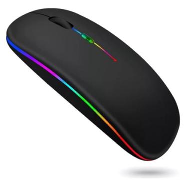 Imagem de Mouse sem Fio Bluetooth Recarregável para MacBook Tablet Notebook Silencioso Ergonômico Dual Channel (Preto)