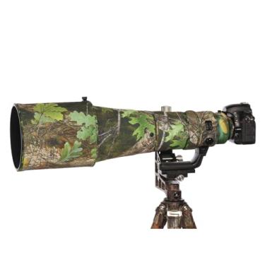 Imagem de CHASING BIRDS Capa protetora de lente impermeável camuflada para Nikon AF-S 600 mm F4 E FL ED VR capa protetora de lente à prova de chuva (camuflagem de folha verde, com TC 2.0X (TC-20E III))