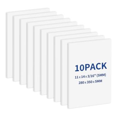 Imagem de Zzrywuty 10 Placas de Espuma de 11 "X 14", Placa de Núcleo de Espuma de Isopor de 5 Mm de Espessura para Artesanato, Placa de Pôster Branca Placa de Visão Placa de Apresentação Placa de Tapete