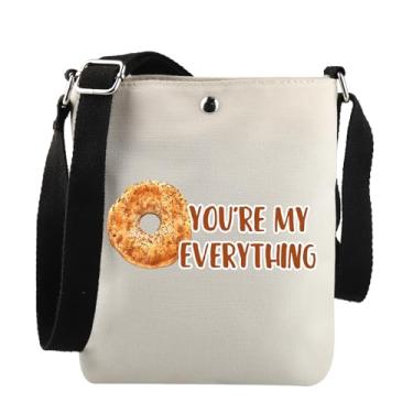 Imagem de JNIAP Bagel Breakfast Gift You're My Everything Bolsa tiracolo Presente para amantes de bagel, Bolsa You're Everything Xk