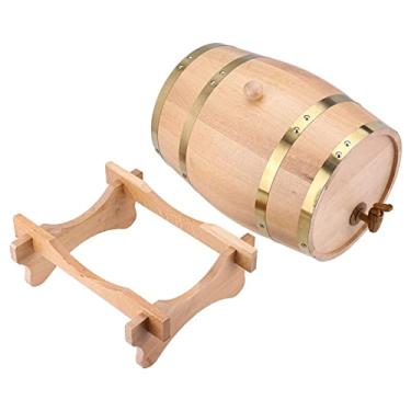 Imagem de Barril de Uísque de Madeira, Dispensador de Bebida Vintage 10L Estilo Rústico para Armazenar Uísque, Vinho, Rum, Tequila Com Ideal para Entretenimento