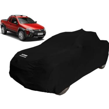 Imagem de Capa Para Fiat Strada Cabine Estendida Tecido Helanca Lycra (Preto)