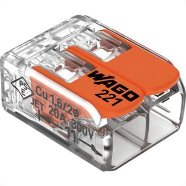 Imagem de Conector Wago 2P 02 4,0M 32A 221-412 - Kit C/100 Unidades