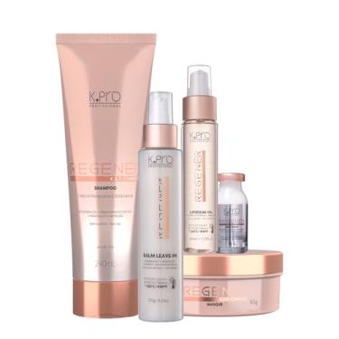 Imagem de Kit K.Pro Profissional Regenér Shampoo Máscara Leave-in Oil Ampola (5 produtos)