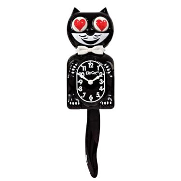 Imagem de KIT CAT Klock Preto clássico com olhos de coração - Relógio de gato icônico com olhos e cauda em movimento, relógio de parede operado por bateria, feito nos EUA, perfeito para decoração de casa