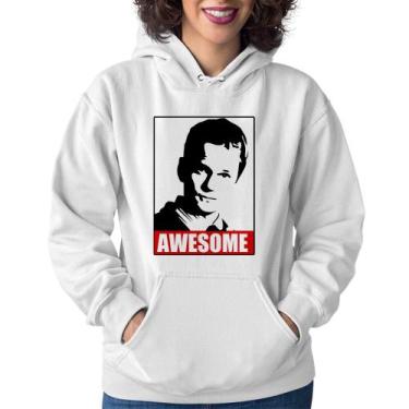 Imagem de Moletom Feminino Awesome Barney Stinson - Foca na Moda, Branco, GG
