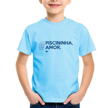 Imagem de Camiseta Infantil Piscininha amor - Foca na Moda, Azul bebê, 6