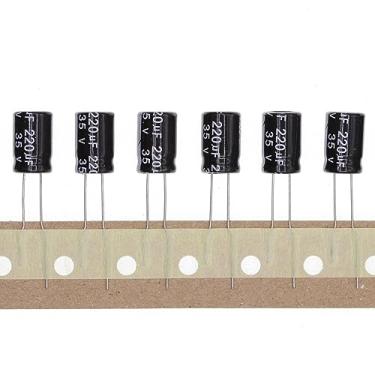 Imagem de 50PCS 35V 220UF Capacitor eletrolítico de alumínio plug-in 8x12 8 * 12mm 35 Volt 220 UF