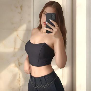 Imagem de Cropped Top Corselet Corset Feminino Color sem alça - BTXModa&Co., Cor