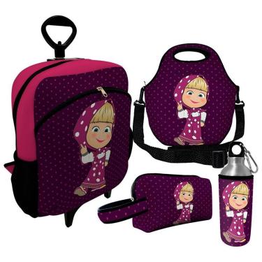 Imagem de Kit Escolar Infantil Mochila de Rodinha + Lancheira Térmica + Necessaire Plus + Squeeze de Alumíni-Unissex
