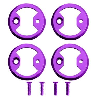 Imagem de 4 peças placa de pedal de titânio ti gravata borboleta fit Cycling Pro Mtb bicicleta pedal placa chuteiras para Wahoo SpeedPlay Comp Zero Aero Nano PCS (Roxo-4PCS)