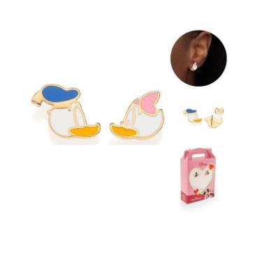 Imagem de Brinco Rommanel Donald e Margarida folheado disney 527313