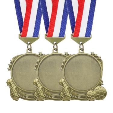 Imagem de PATIKIL 3 medalhas de prêmio, troféu de 7,6 cm com fita lisa, prêmios de festa de futebol para competições esportivas, ouro