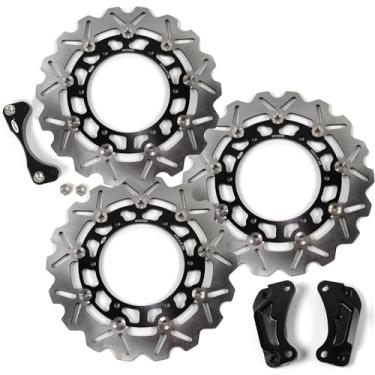 Imagem de Discos de freio dianteiros traseiros flutuantes grandes para Yamaha XP T-max 500 2008-2011, acessórios de substituição de motocicleta pretos
