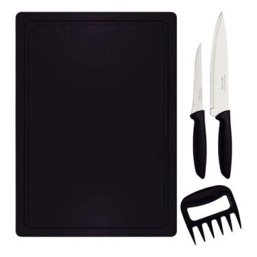 Imagem de Jogo de Facas 4 Pçs Churrasco Plenus Tramontina Aço Inox Garra Multius