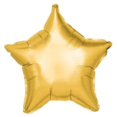 Imagem de Balão Metalizado Decoração Estrela Dourado 60 cm para Decoração de Fes