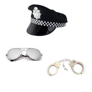 Imagem de Fantasia Policial Carnaval Festas Eventos - 3 Peças - CM Presentes e F