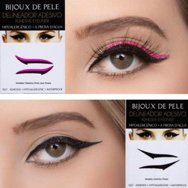 Imagem de Delineador Adesivo 1 par Pink e 1 par Modelo Gatinho preto - BIJOUX DE