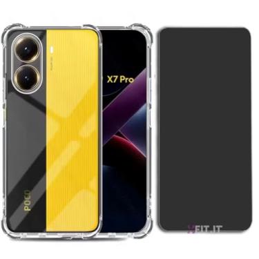 Imagem de CORONITAS Kit Capa Antiqueda para Xiaomi POCO X3 X4 X5 X6 X7 + Película 5D 9D Privacidade Anti Curioso (Poco X3)