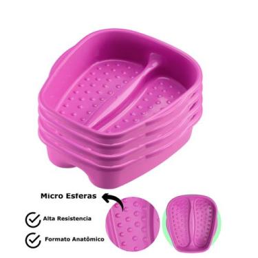 Imagem de Kit 4 Bacia Para Pés Pedicure Salão de Beleza Multiuso Relaxamento Com