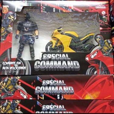 Imagem de Moto de brinquedo com boneco infantil militar soldado menino.