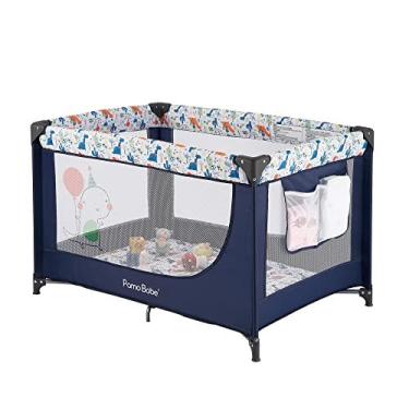 Imagem de Pamo Babe Berço Portátil Baby Playpen com Colchão e Bolsa de Transporte (Azul).