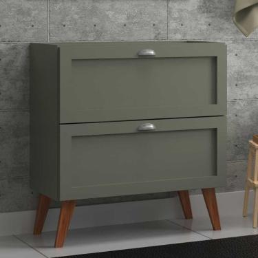 Imagem de Gabinete Para Banheiro 80cm Retro Mdf Verde Milano - On Móveis