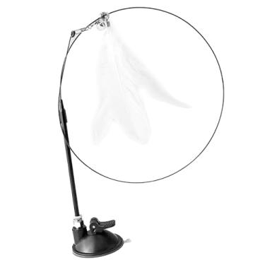 Imagem de Brinquedos para Gatos Varinha de Penas de Gato Interativa, Brinquedos de Varinha de Gato Interativos Com Super Ventosa Pólo Longo Destacável Pólo de Provocação de Gato Dobrável