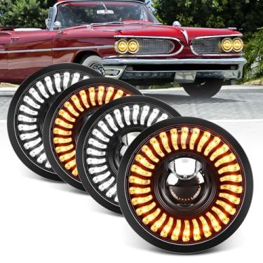 Imagem de CO LIGHT Farol LED para motocicleta de 14,6 cm, com gradiente de inicialização, luzes de seta DRL 5,75 redondo antirreflexo 1000% mais brilhante para bicicleta, carro, quadriciclo, UTV (4)