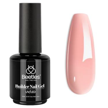 Imagem de Beetles Builder Gel 15 ml, 7 em 1 Builder Strengthener Gel Translúcido Rosa Nude Escova de Extensão de Unhas em Frasco Gel UV Esmalte, Solução Antiderrapante Necessário Gel Base Gel