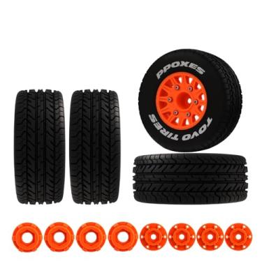 Imagem de NMNRC Wheel and Tires & 12mm 14mm 17mm Wheel Hex Hub Kit for 1/10 Arrma Senton 3S BLX 550 MEGA & Slash 4X4 4WD VXL Series RC Car Upgrades Part Orange