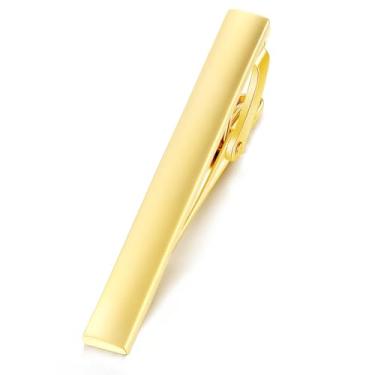 Imagem de HONEY BEAR Barra de prendedor de gravata skinny masculina de 4 cm para presente de casamento de gravata estreita, ouro fosco de 4 cm, 4cm, Cobre, Sem Pedra Preciosa