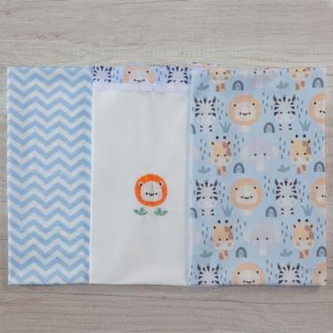 Imagem de Cueiro 3 Peças Para Bebe Estampado Menino - Miguel Baby, Safari baby a