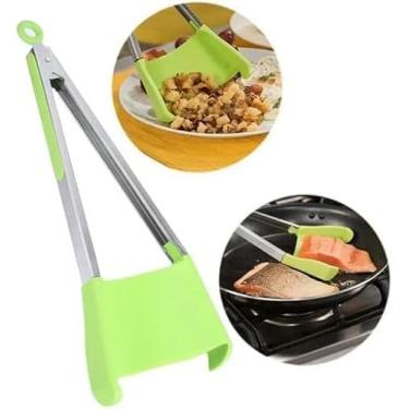 Imagem de SYNYEY Pegador Multifuncional Espátula Antiaderente Silicone 2 em 1 Fritura Churrasco Frigideira Chapa Cozinha