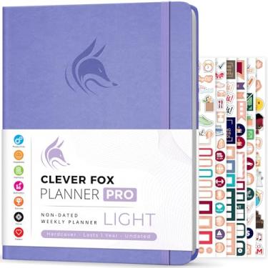 Imagem de Clever Fox Planner Pro Light – Planejador de vida semanal e mensal para aumentar a produtividade, gerenciamento de tempo e atingir seus objetivos, 21 x 28 cm (lavanda)