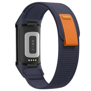 Imagem de Oanux Pulseira de reposição esportiva de nylon compatível com Fitbit Charge 6/Fitbit Charge 5, esportiva, macia, ajustável, respirável, para relógio Charge 6/5