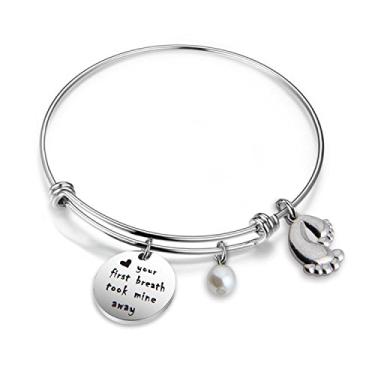 Imagem de bobauna Your First Breath Took Me Away Bracelet For New Mom Jewelry (new mom bracelet)