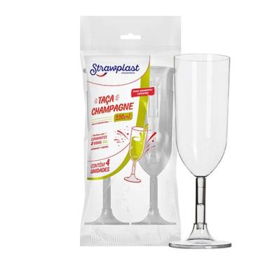 Imagem de Taça Champagne 220ml Cristal c/4 - Strawplast