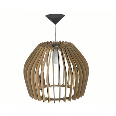 Imagem de Luminária Teto Tipo Pendente Troia Mdf - Completa - Cor:preta