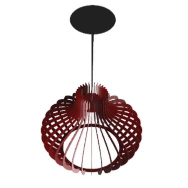Imagem de Luminária Teto Tipo Pendente Decanter Mdf Completa - Cor:mdf Cru