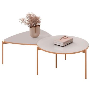 Imagem de Mesa De Centro Para Sala Pés Metálicos Zira E Nala D04 Bali - Mpozenato