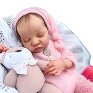 Imagem de Bebê Reborn Silicone Sólido Levi Menina Dormindo