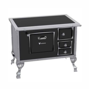 Imagem de Fogão a Lenha N° 02 Premium GII Preto Chapa Vitrocerâmica Saída Esquerda sem Tampa - Venax